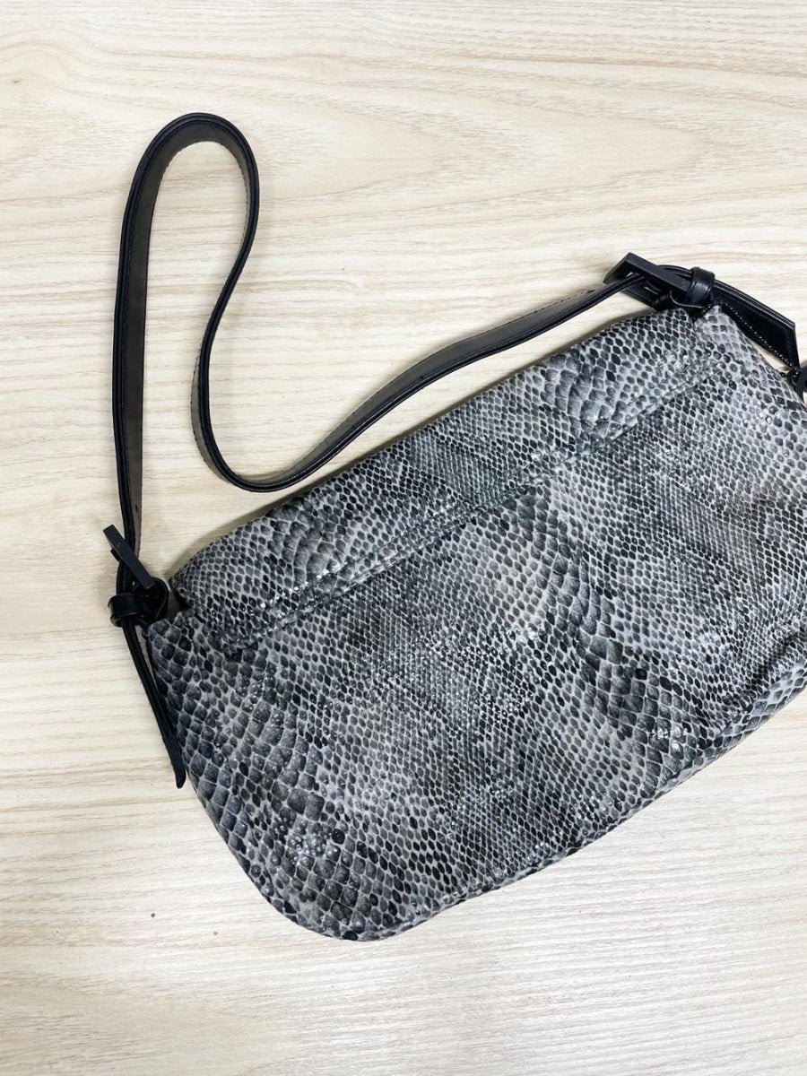 y2k frankie & johnnie faux snakeskin shoulder bag - good market thrift store