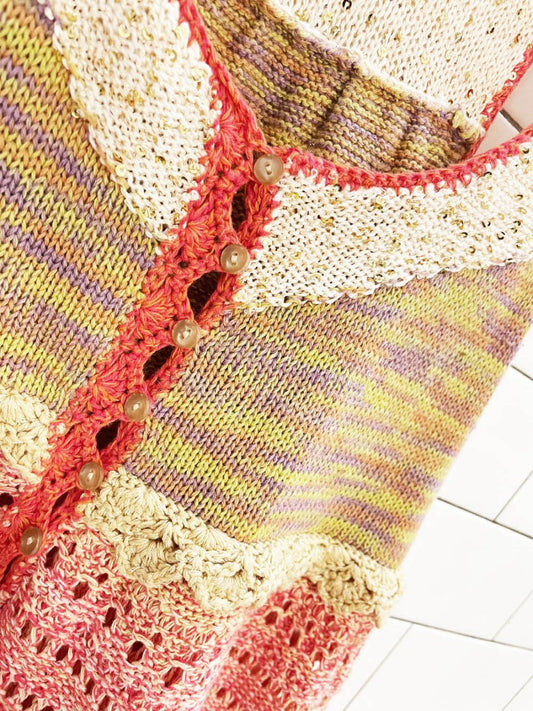 y2k free people boho crochet knit baby doll tank - good market thrift store