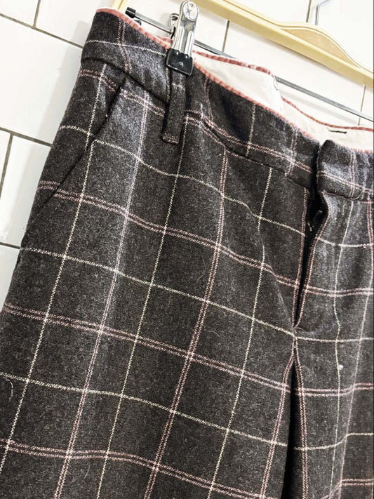 y2k gap wool - blend plaid check flared trousers | made in India - good market thrift store