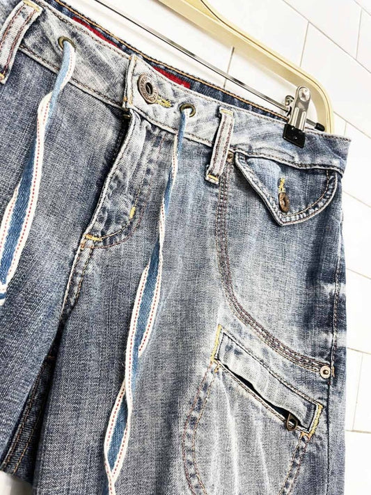 y2k guess soft denim drawstring capris - good market thrift store