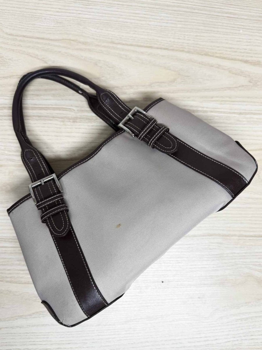 y2k le chateau leather buckle canvas handbag - good market thrift store