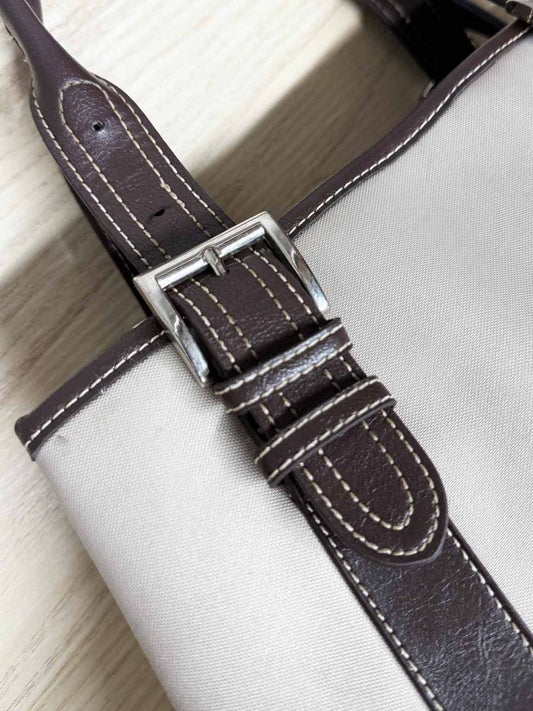 y2k le chateau leather buckle canvas handbag - good market thrift store