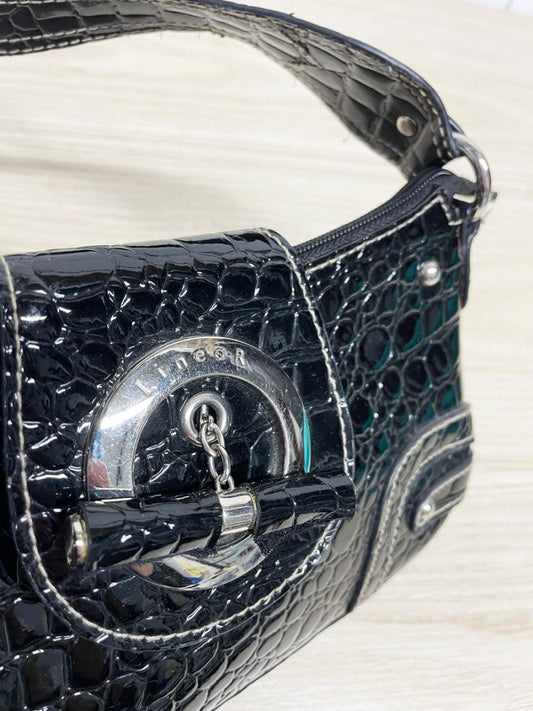 y2k linear snake embossed faux leather mini shoulder bag - good market thrift store