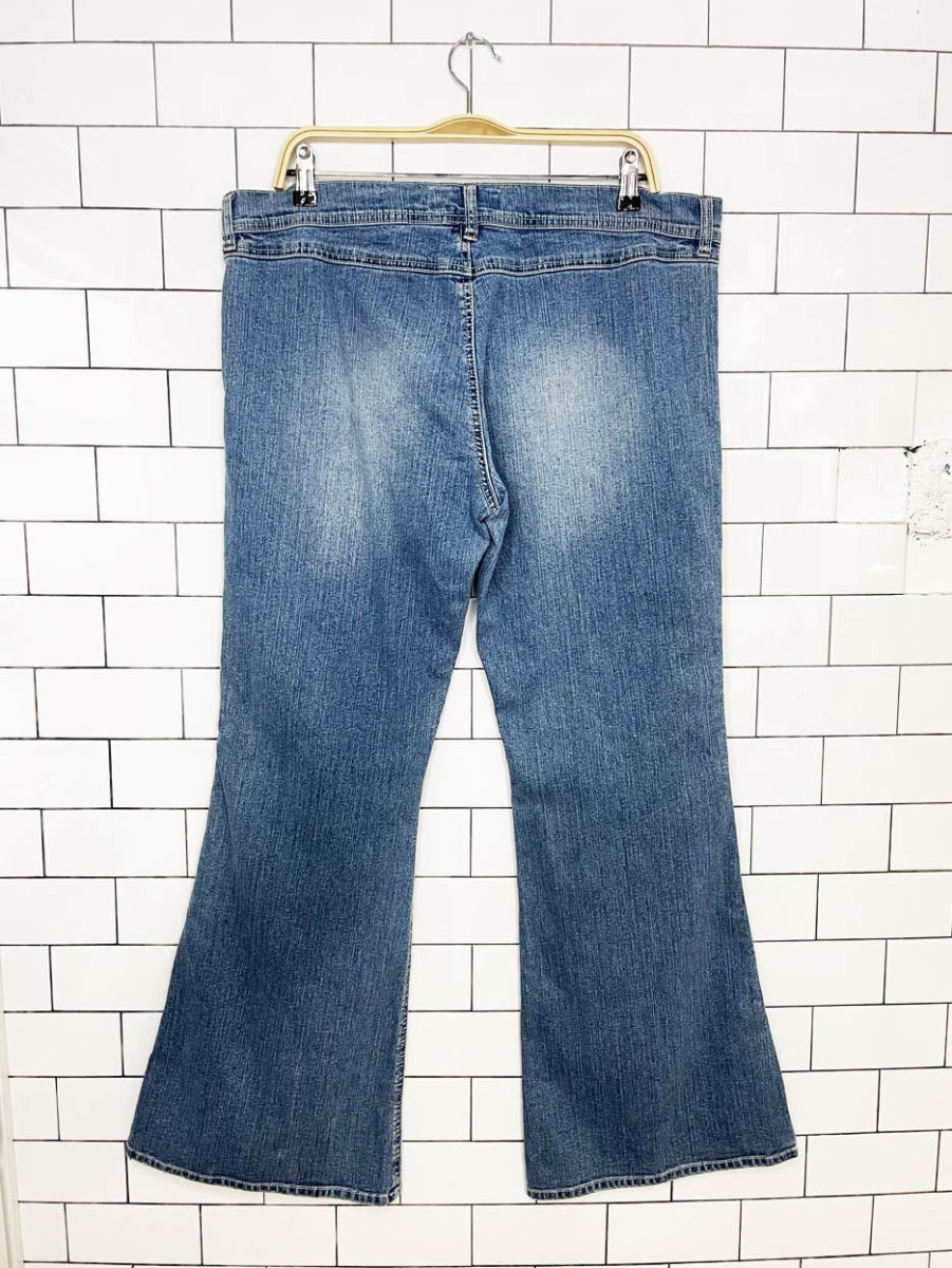 y2k old navy western stitch stretch flare leg jeans - good market thrift store