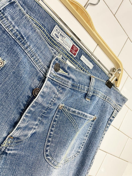 y2k old navy western stitch stretch flare leg jeans - good market thrift store