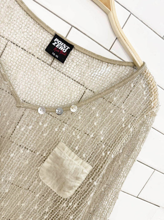 y2k point zero loose crochet knit top | nicole benisti - good market thrift store