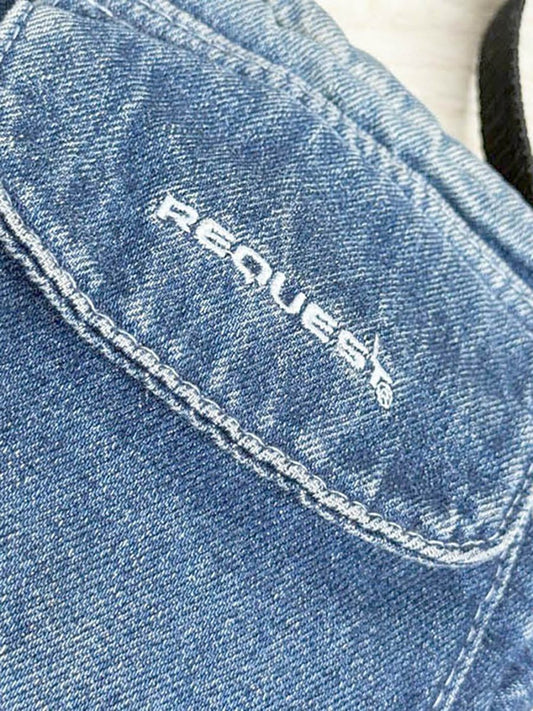 y2k request denim crossbody bag - good market thrift store