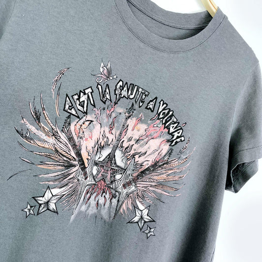 zadig & voltaire graphic tee - size small