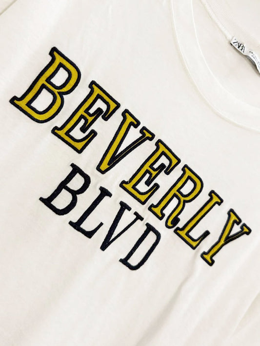 zara beverly blvd embroidered tee - good market thrift store