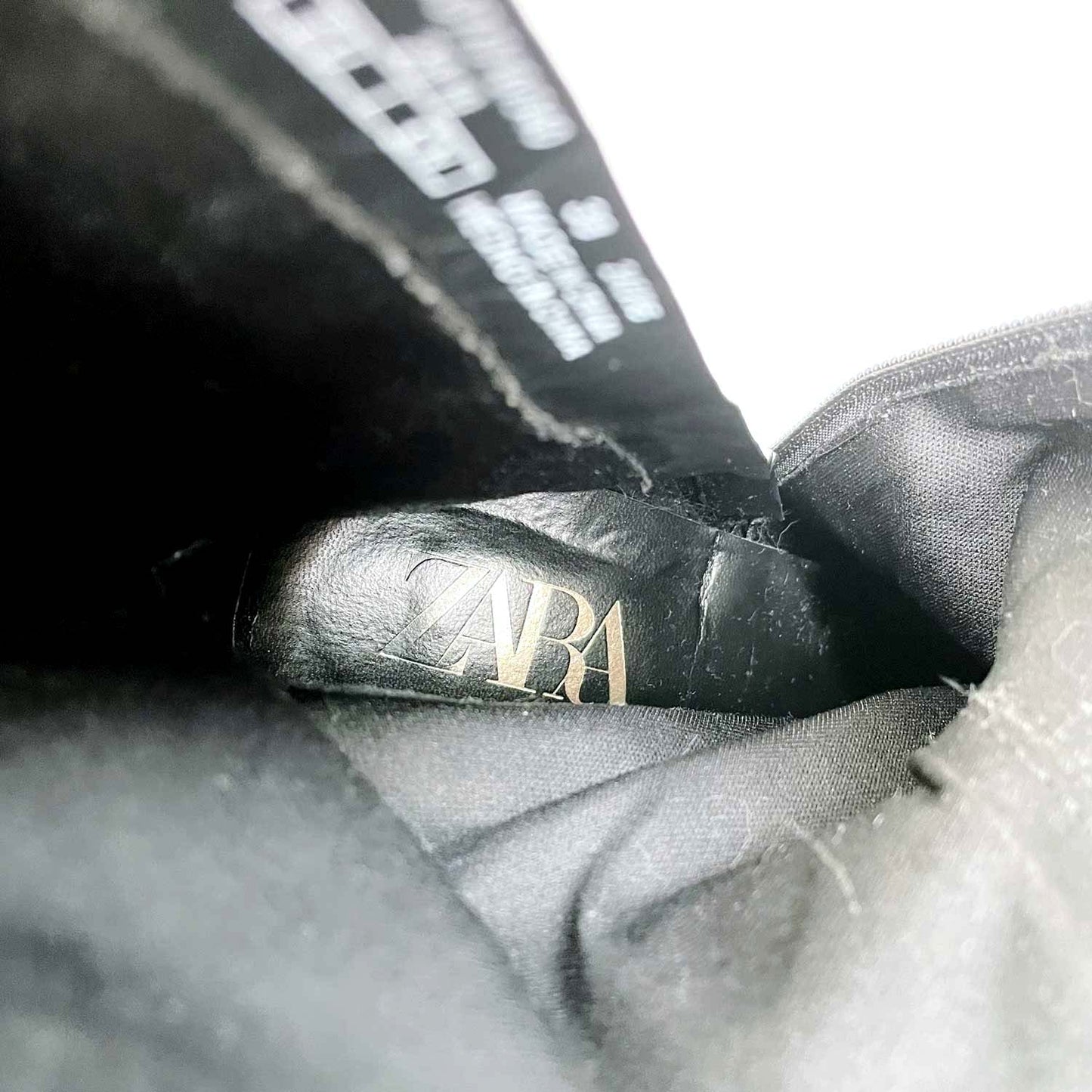 zara black rhinstone heeled ankle boot - size 38