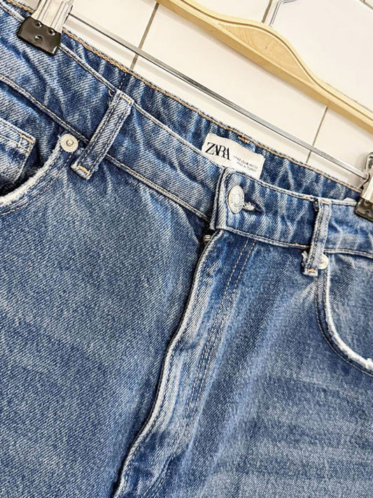 zara high waist straight leg cropped jeans - good market thrift store