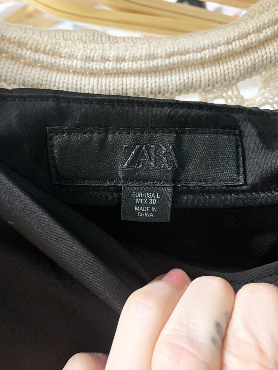 zara satin wide leg side zip trouser - good market thrift store