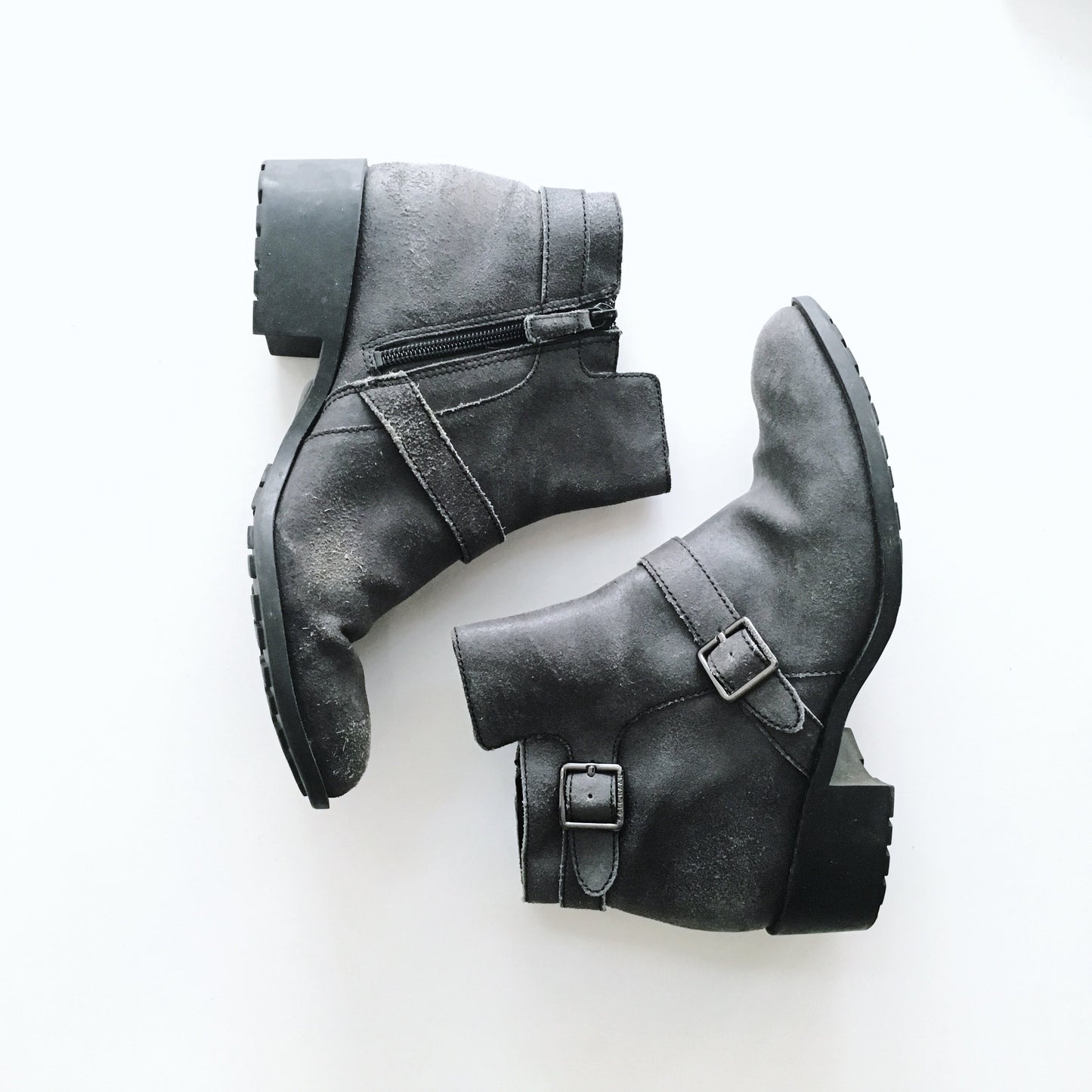 Cole Haan Black Brushed Leather Boots - size 8.5