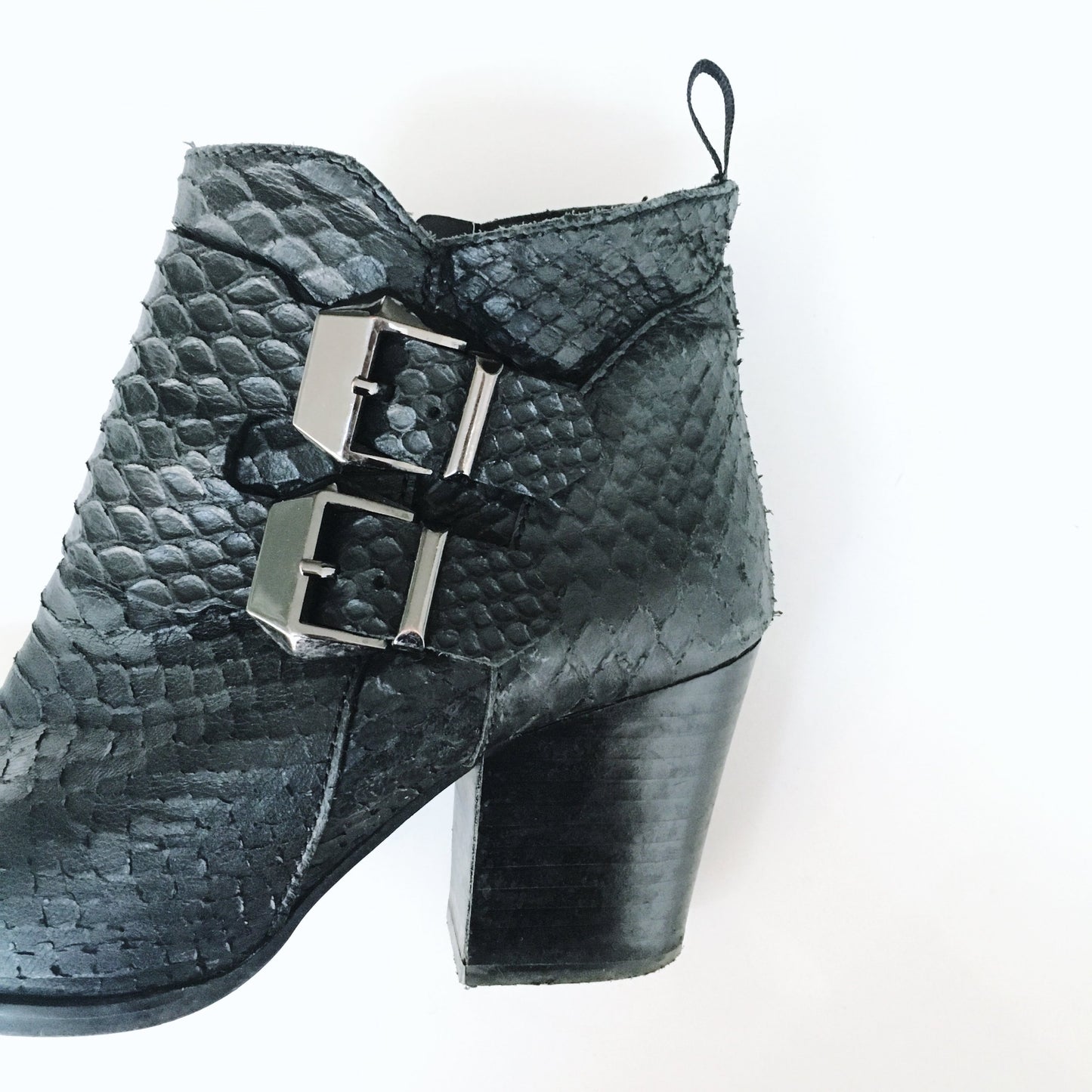 Élysess Anthropologie Snakeskin Booties with Buckles - size 38