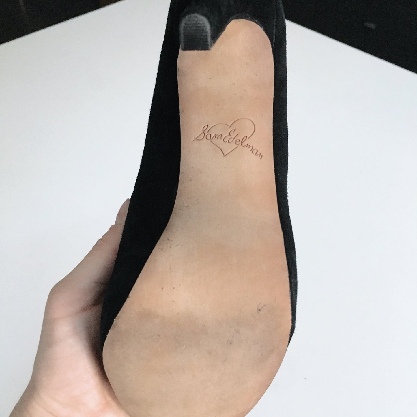 Sam Edelman Dea Black Suede Heels - size 8.5