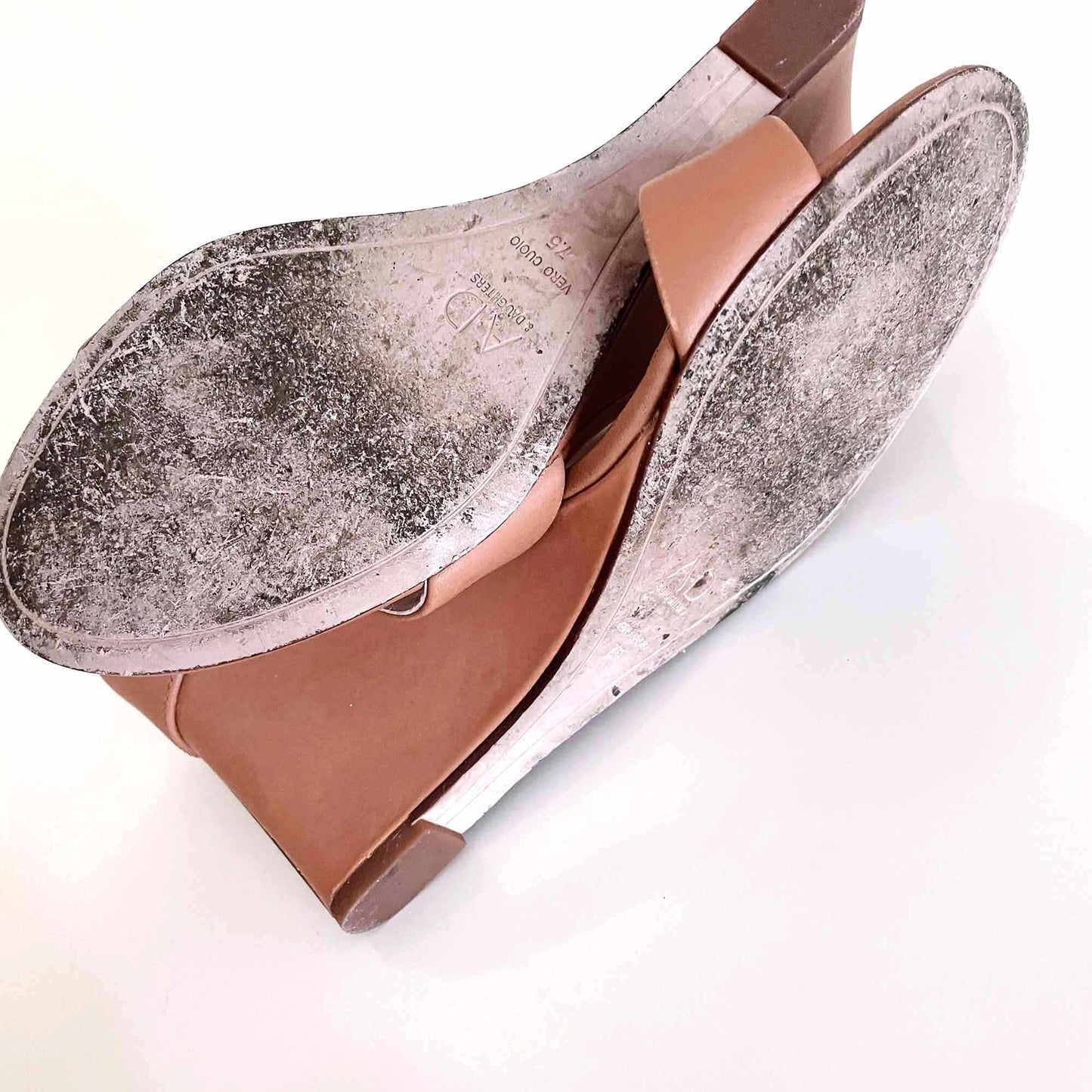 ad & daughters leather bromwich wedge sandals - size 7.5