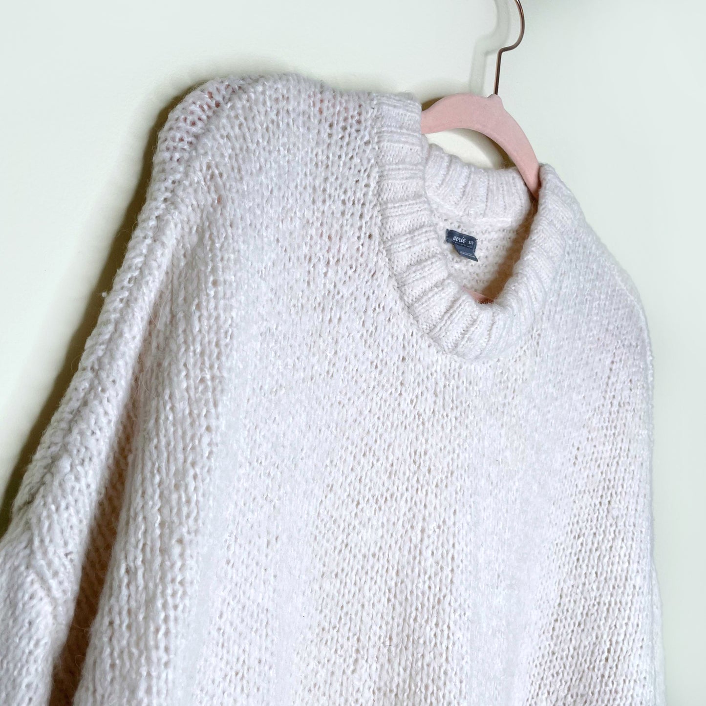 aerie big sky oversized chunky knit crewneck sweater - size small