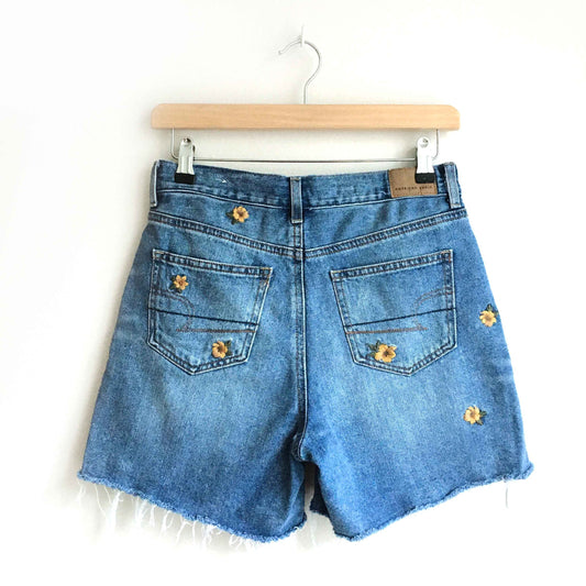 American Eagle daisy high waist jean shorts - size 0