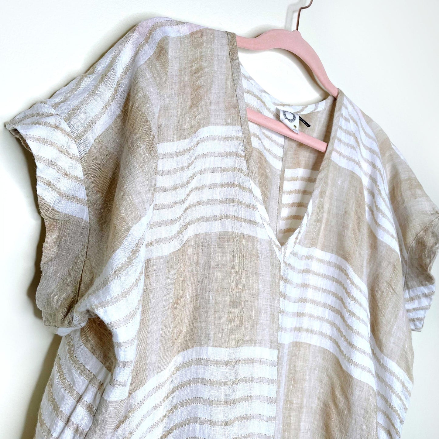 akemi + kin oversized striped linen tunic cover up - size small