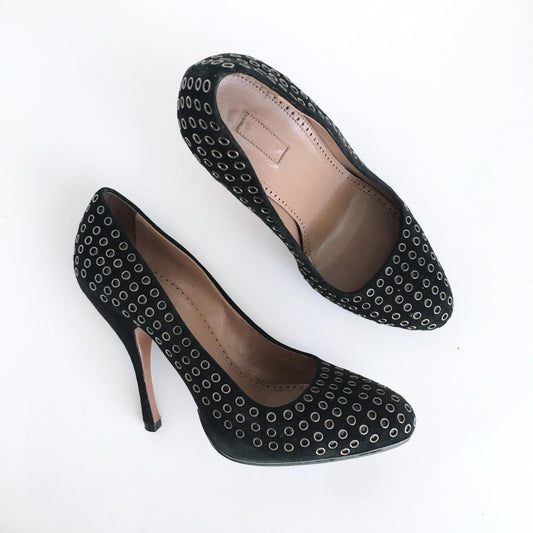 Alaïa Paris black suede studded pumps - size 38