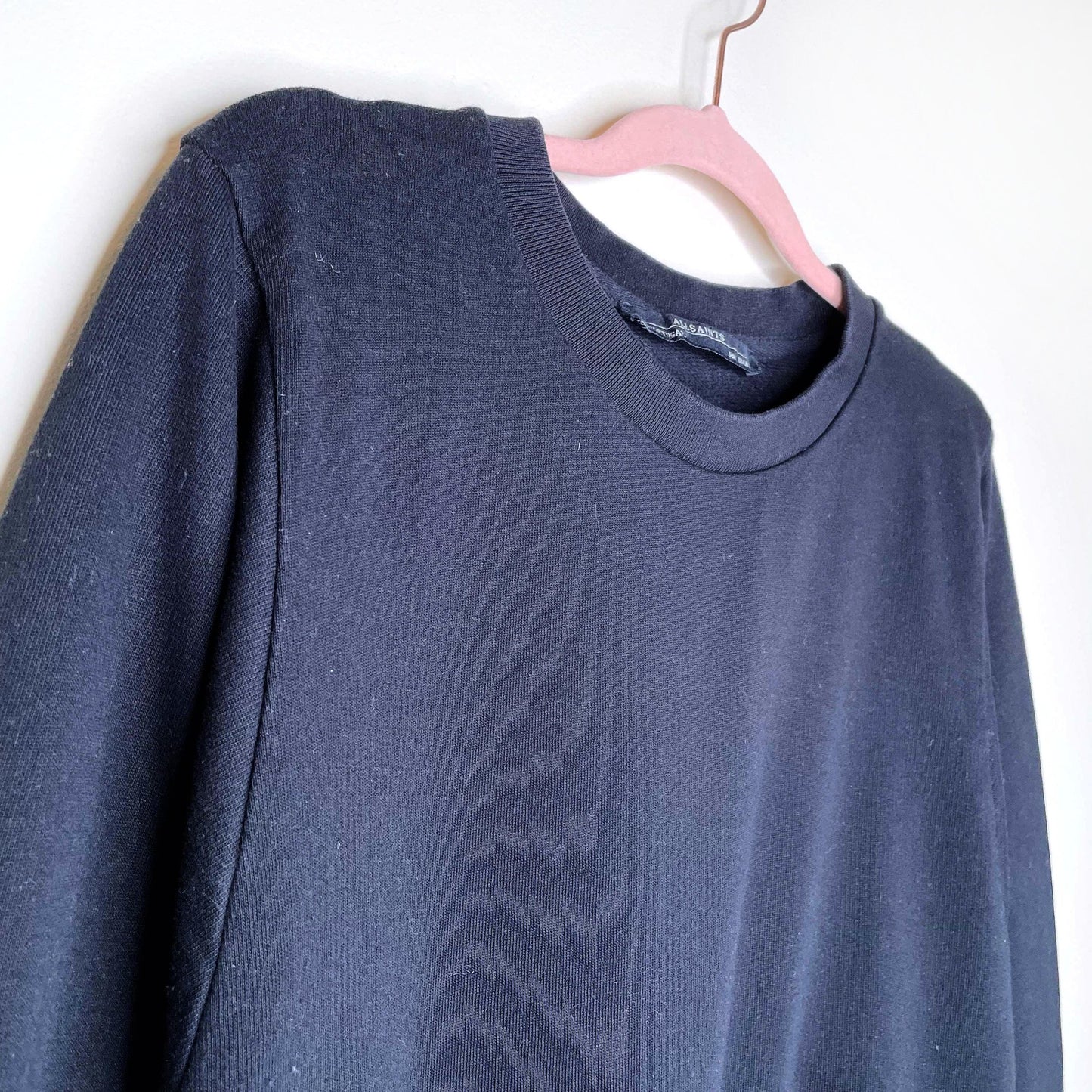all saints black cocoon crewneck sweatshirt - size small
