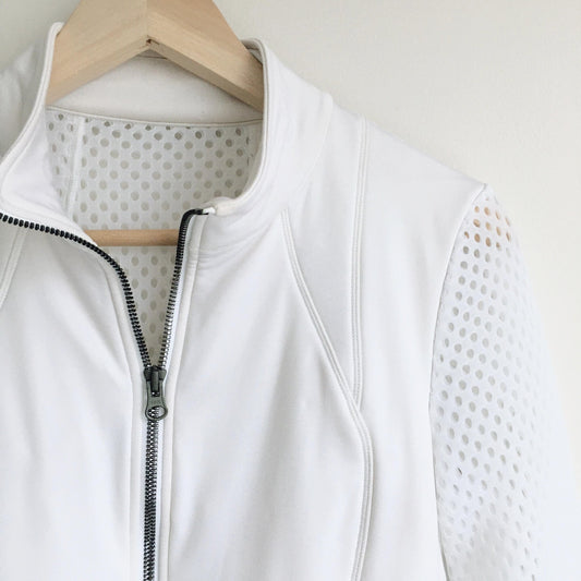 Alo scuba crop perforated jacket - size xs