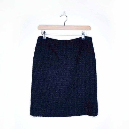 alexander mcqueen black wool boucle zipper skirt - size 42