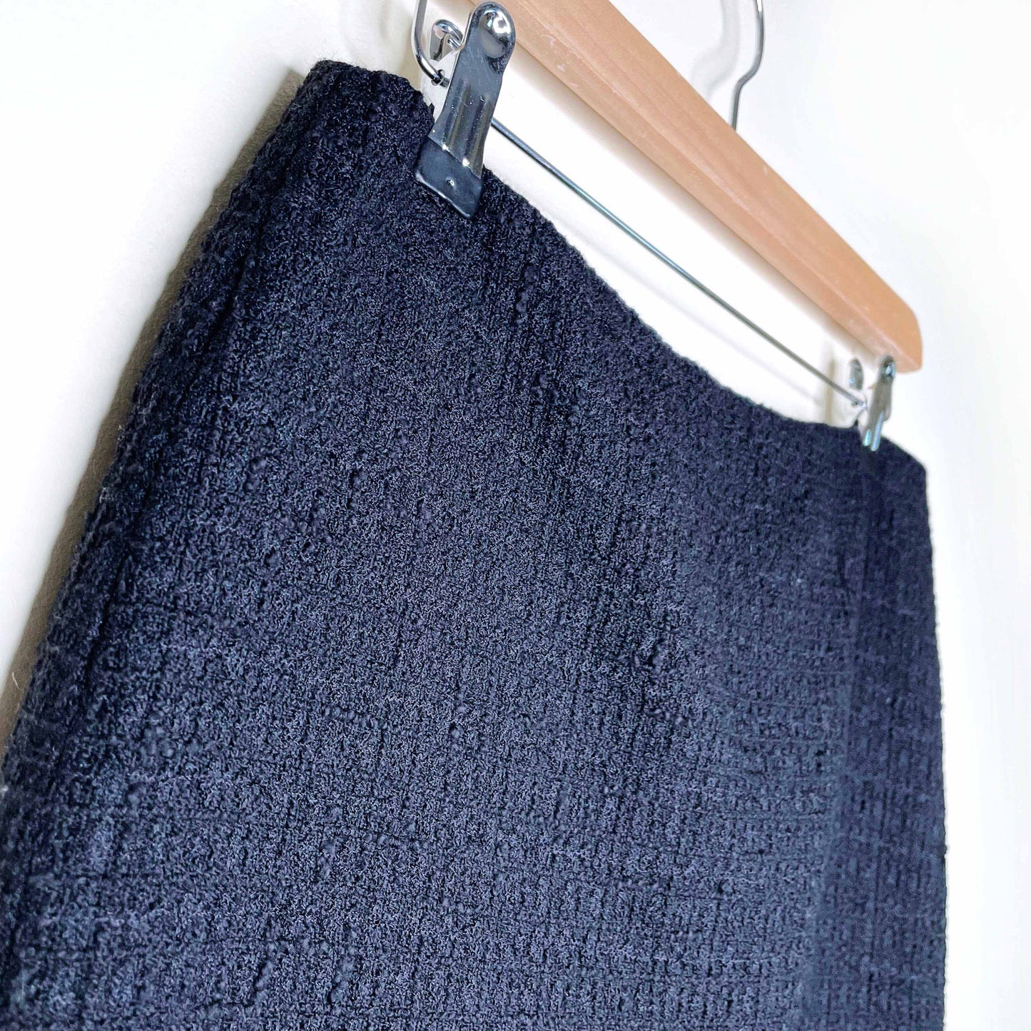 alexander mcqueen black wool boucle zipper skirt - size 42