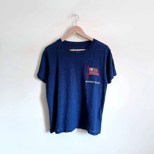 Anthropologie Bannerday American beauty linen tee - size 2 (Medium)