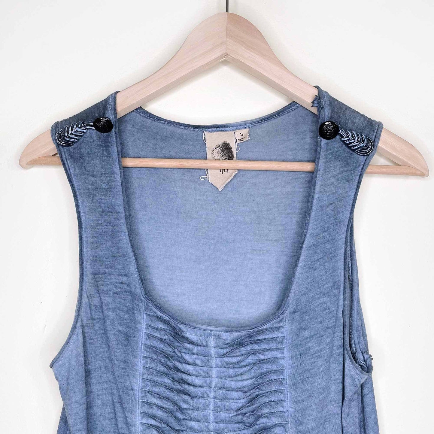 anthropologie black sheep militia inspired hi lo tank - size small