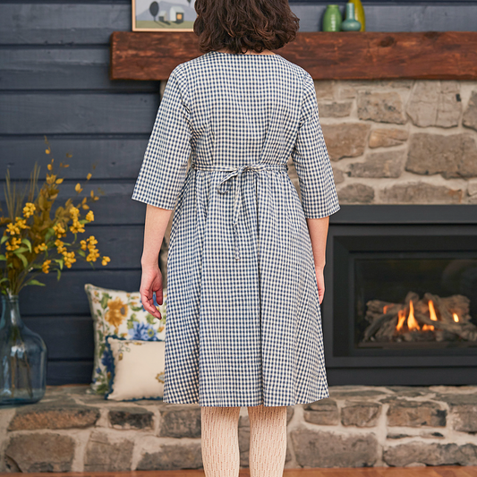 april cornell tanya gingham plaid dress - size small