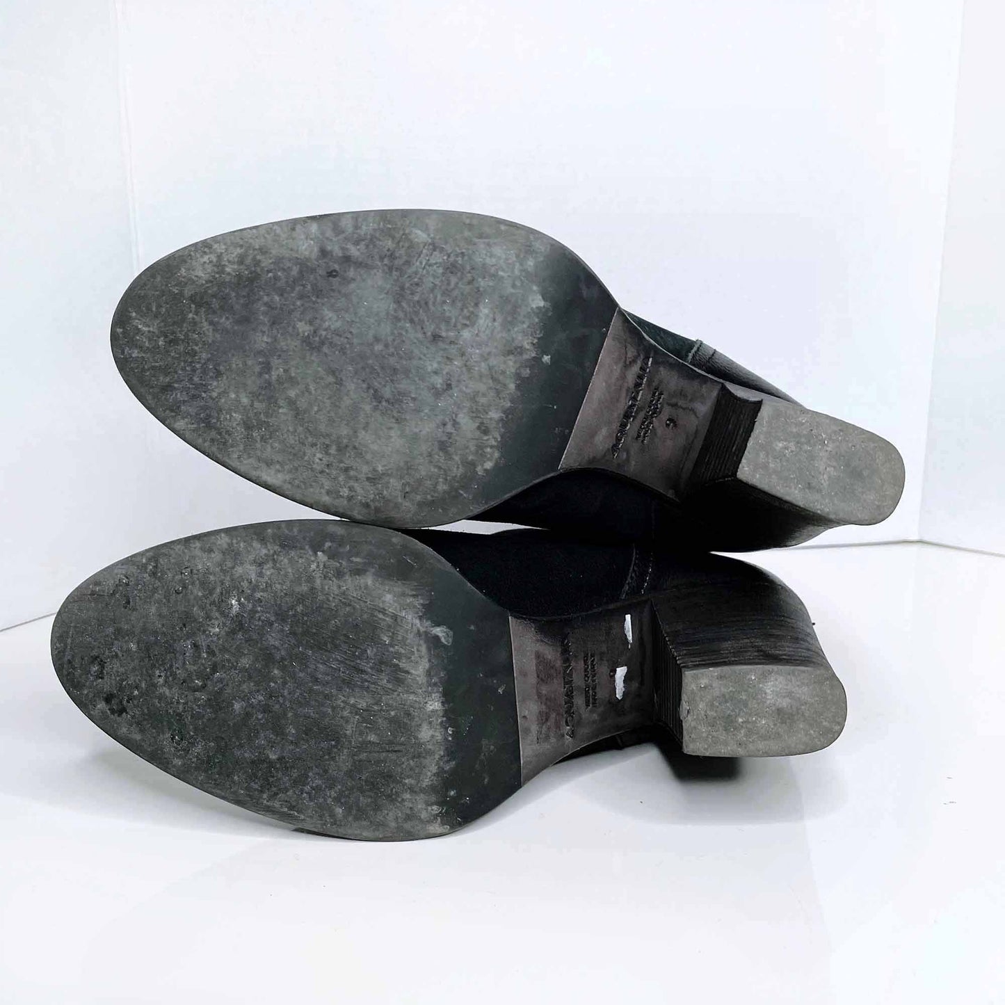 aquatalia heeled suede harness ankle boots - size 9