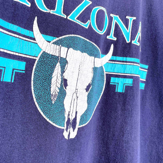 vintage southwestern arizona cow skull tee - size xl
