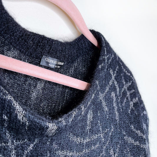vintage giorgio armani black metallic sweater - size medium