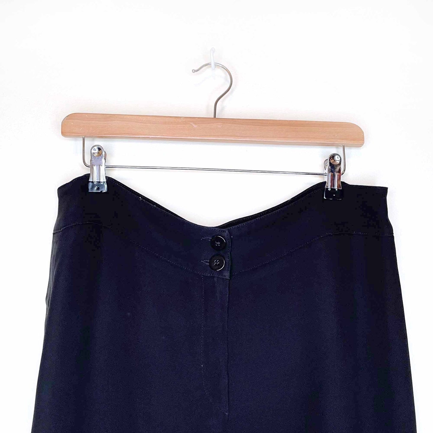 armani collezioni black high rise straight leg trouser - size 52