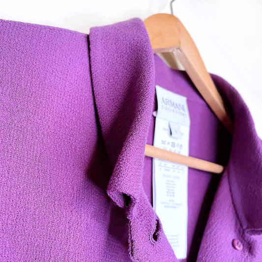 armani collezioni long wool light jacket - size 6