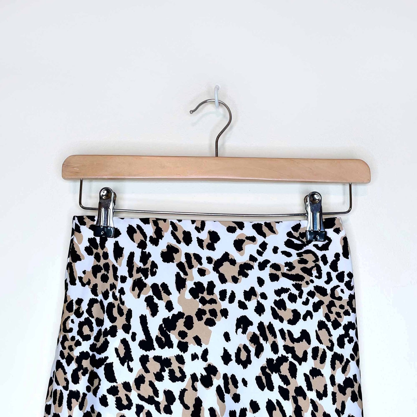 babaton leopard print slip midi skirt - size 0
