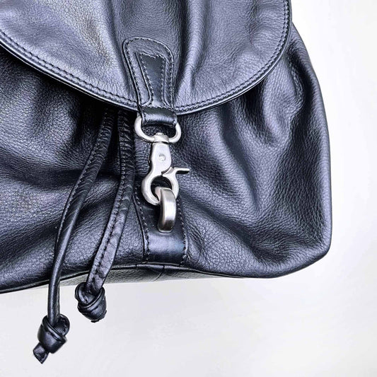 gianni conti black soft leather backpack