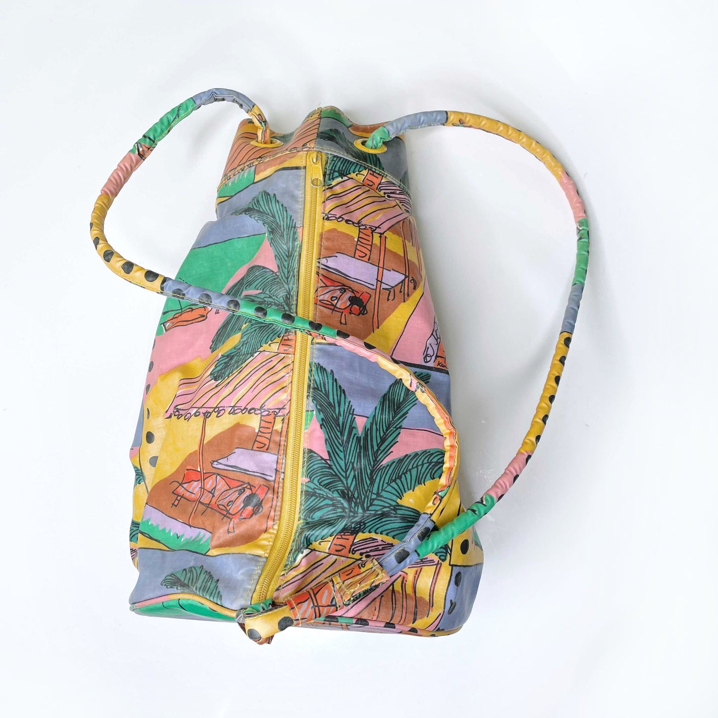 vintage ken done tropical sling bucket bag backpack