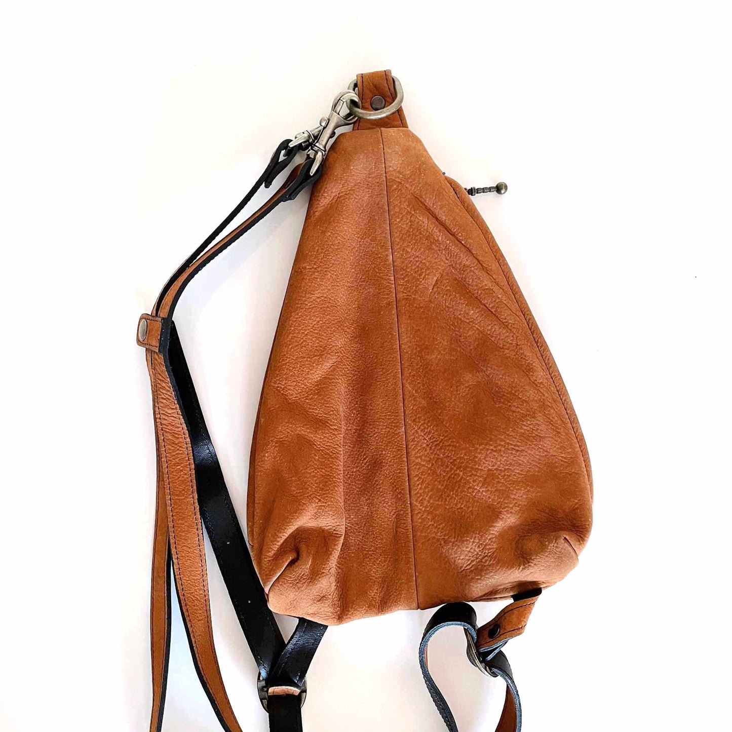 André Ouellet brown nubuck mini backpack