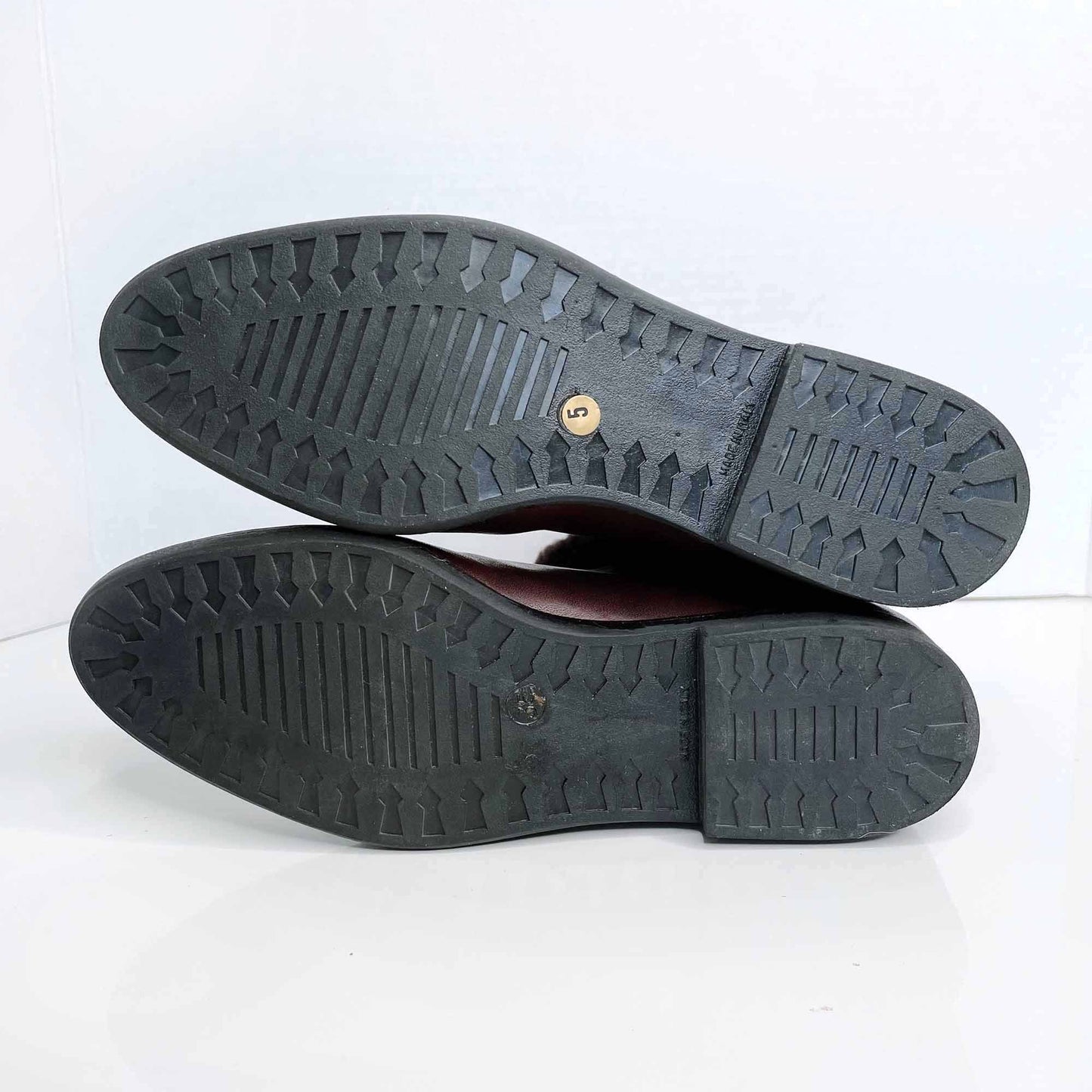 nwot bally brown shearling front zipper ankle boots - size 5