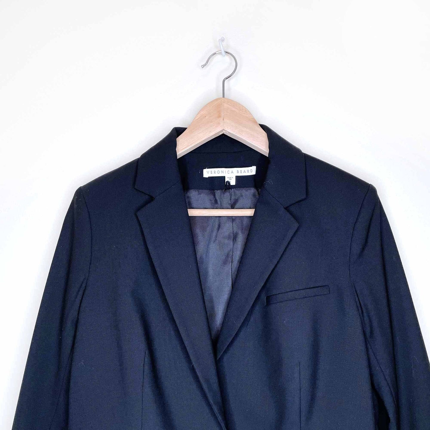 veronica beard black double breasted wool jacket - size 6