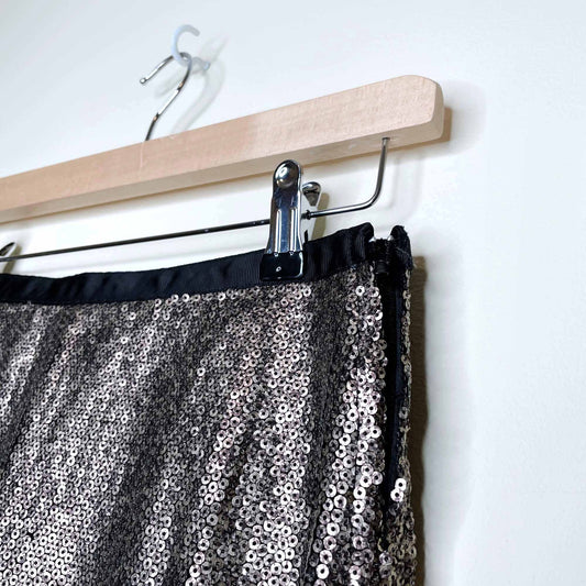 bedo black bronze sequin mini skirt - size xs