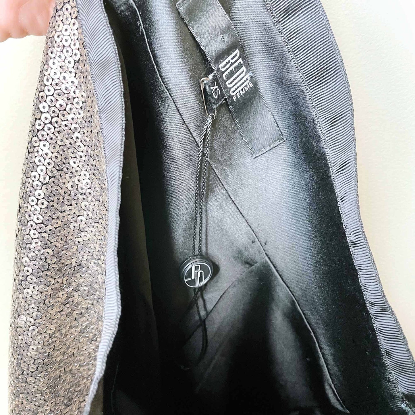 bedo black bronze sequin mini skirt - size xs