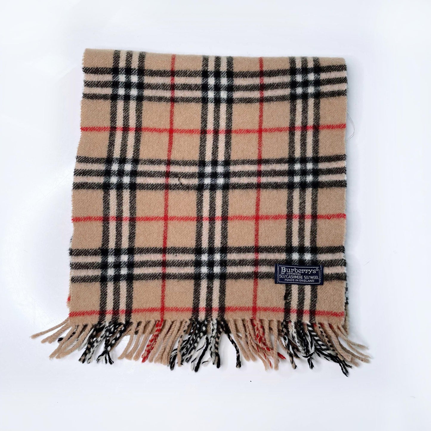 vintage burberrys cashmere-wool nova check scarf