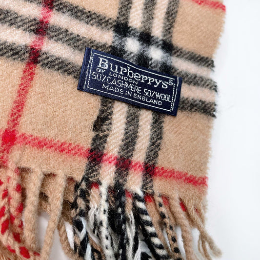 vintage burberrys cashmere-wool nova check scarf