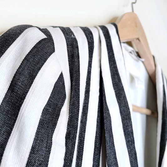 h&m linen-blend striped jacket blazer - size 4