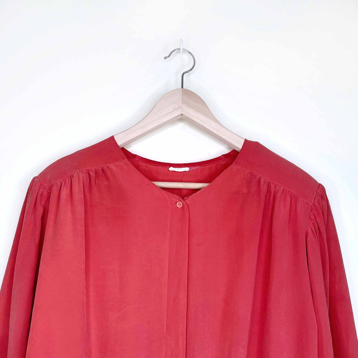 vintage 100% silk cropped ruched blouse - size medium