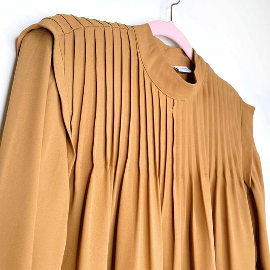 babaton long sleeve mockneck pleated blouse - size small