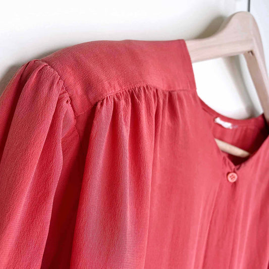 vintage 100% silk cropped ruched blouse - size medium
